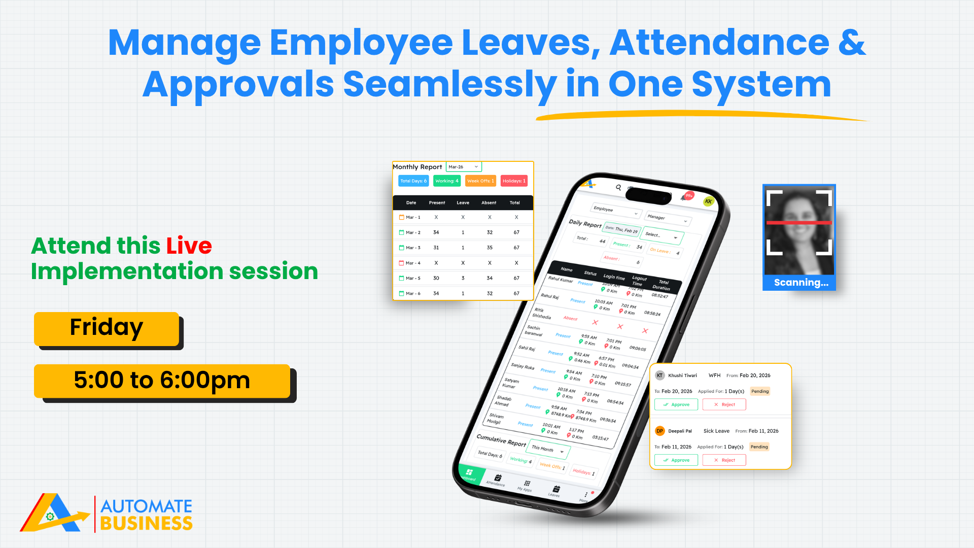 Manage Employee Leaves, Attendance & Approvals Seamlessly in One System